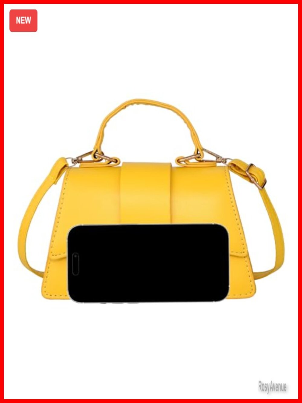 Mini Top Handle Bag with Detachable Strap PU Leather - Picture 5 of 6